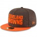 Men's Cleveland Browns New Era Brown/Orange 2018 NFL Sideline Home Official 59FIFTY Fitted Hat 3058362
